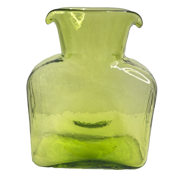 Blenko #384 Spring Green Double Spout Water Bottle Pitcher Carafe Vase - Picture 1 of 8